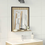 Vidaxl badkamer spiegel zwart 50 x 12 x 60 cm glas en engineered hout