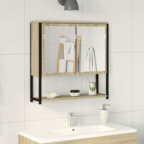 Vidaxl badkamer spiegel beige 60 x 16 x 60 cm glas en engineered hout