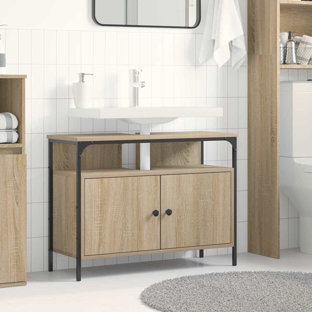 Vidaxl badkamertenk te kast bruin 80 x 30 x 60 cm bewerkt hout