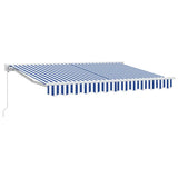 Vidaxl inklapbaar zonnescherm blauw en wit 250 x 200 cm