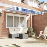 Vidaxl zijde frame blauw en wit 250 x 200 cm polyester met pu-coating