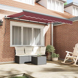 Vidaxl uitschuifbare luifel bordeauxrood 250 x 200 cm stof
