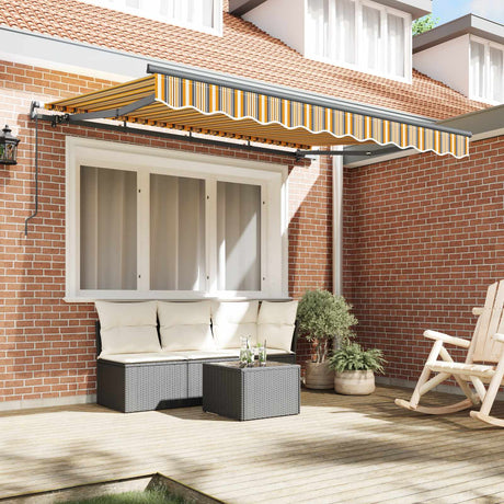 Vidaxl uitschuifbare luifel geel en grijs 250 x 200 cm stof