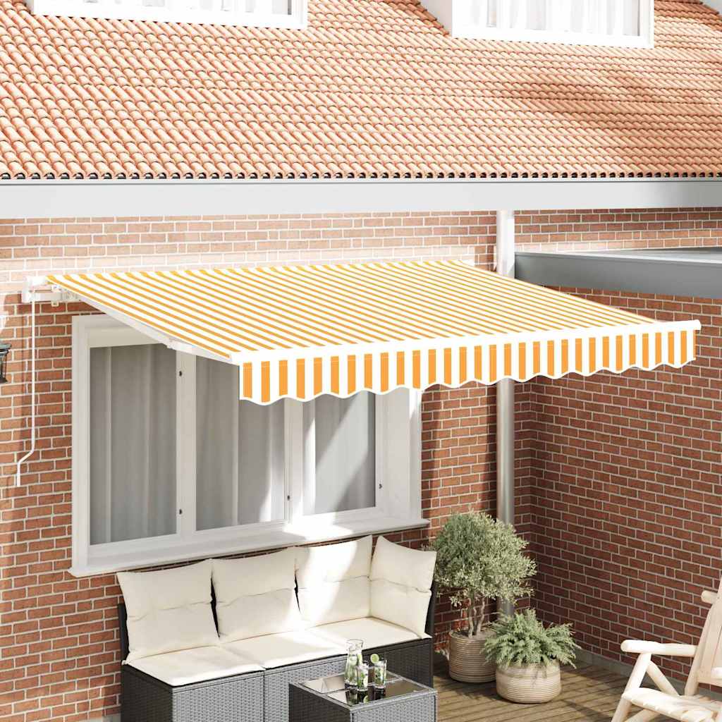 Vidaxl uitschuifbare luifel geel 300 x 200 cm stof