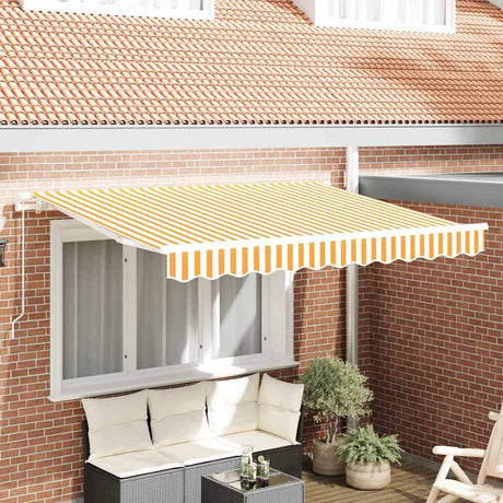 Vidaxl uitschuifbare luifel geel 300 x 200 cm stof