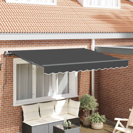 Vidaxl uitschuifbare luifel antraciet 300 x 200 cm stof