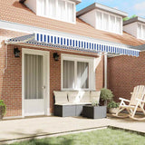 Vidaxl zijde frame blauw en wit 350 x 200 cm polyester met pu-coating