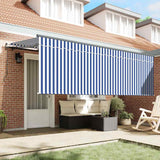 Vidaxl inklapbaar zonnescherm gestreept blauw 350 x 200 cm stof
