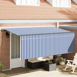 Vidaxl inklapbaar zonnescherm blauw en wit 350 x 200 cm