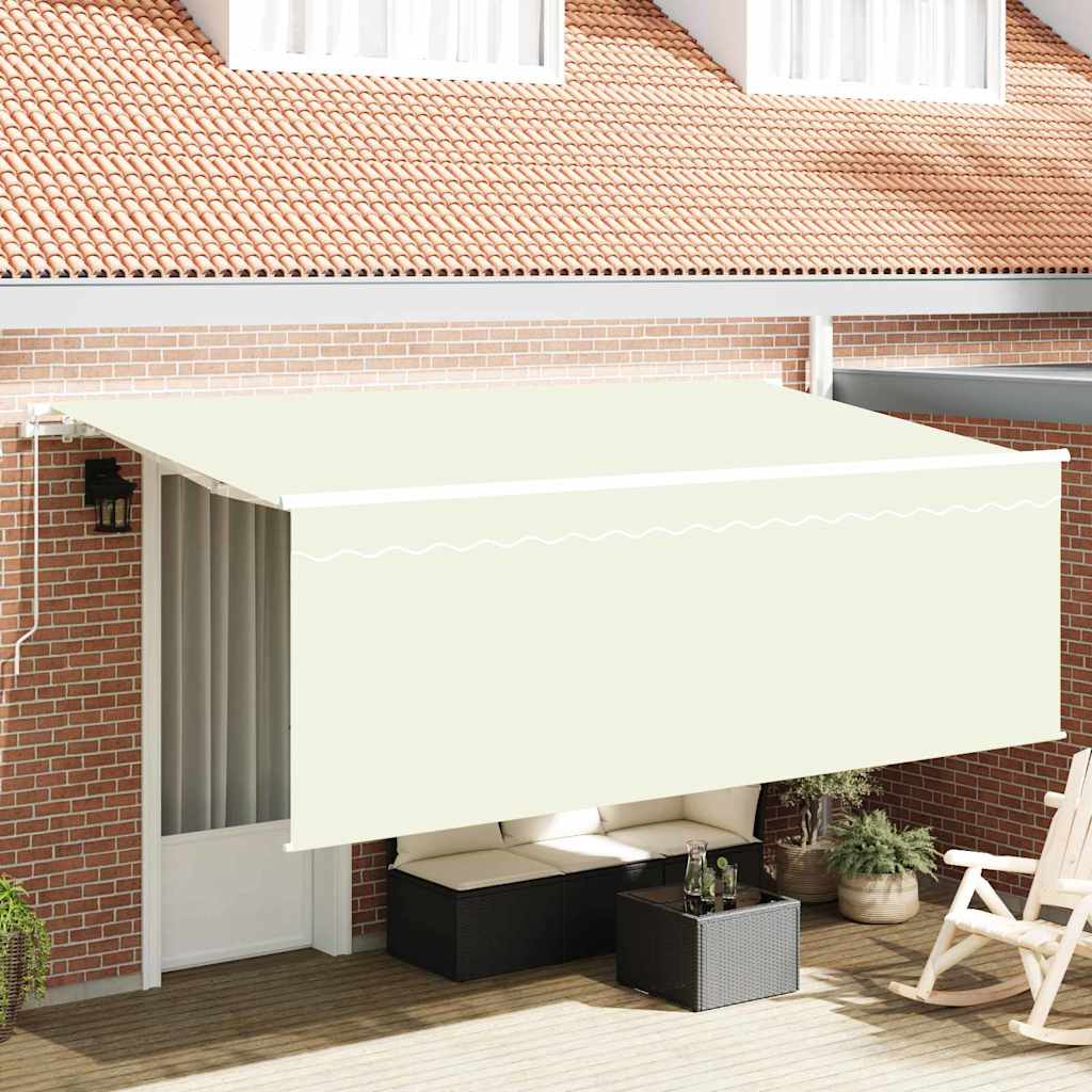 Vidaxl zonnescherm met screen crème 350 x 200 x 120 cm stof en metaal