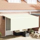 Vidaxl zonnescherm met screen crème 350 x 200 x 120 cm stof en metaal