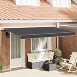 Vidaxl uitschuifbare luifel antraciet 350 x 200 cm stof