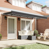 Vidaxl uitschuifbare luifel antraciet 350 x 200 cm stof