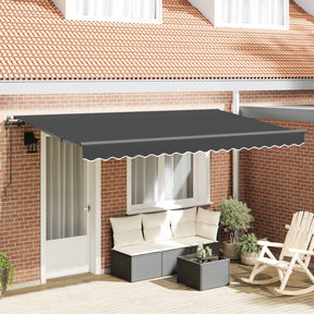 Vidaxl uitschuifbare luifel antraciet 350 x 200 cm stof