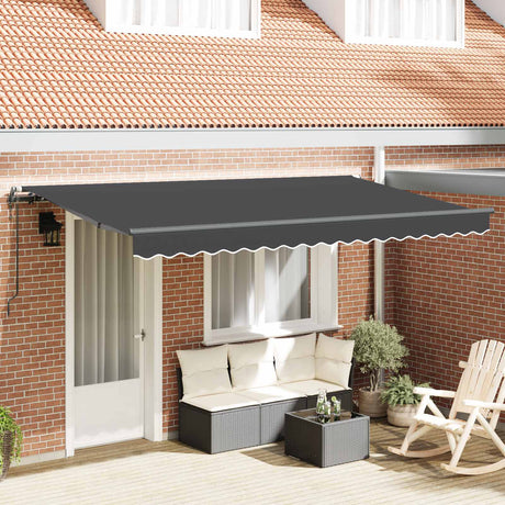 Vidaxl uitschuifbare luifel antraciet 350 x 200 cm stof