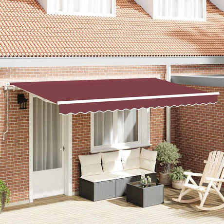 Vidaxl inklapbaar zonnescherm bordeauxrood 350 x 200 cm stof