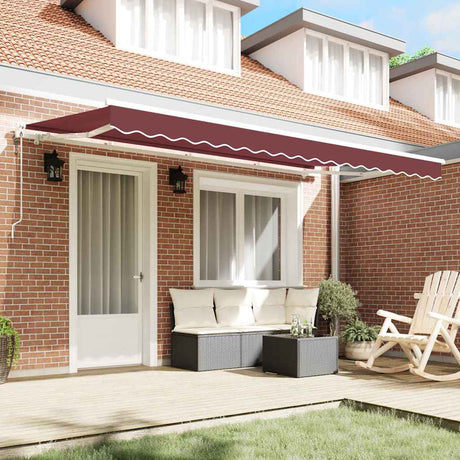 Vidaxl inklapbaar zonnescherm bordeauxrood 350 x 200 cm stof