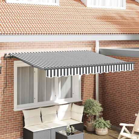 Vidaxl uitschuifbare luifel antraciet 350 x 200 cm stof
