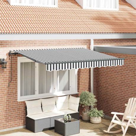 Vidaxl uitschuifbare luifel antraciet 350 x 200 cm stof