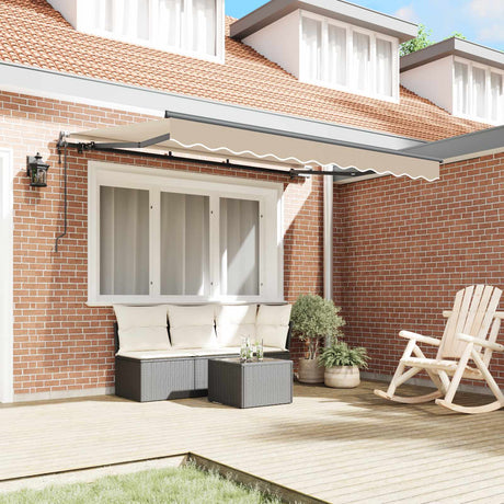 Vidaxl uitschuifbare luifel beige 350 x 200 cm stof