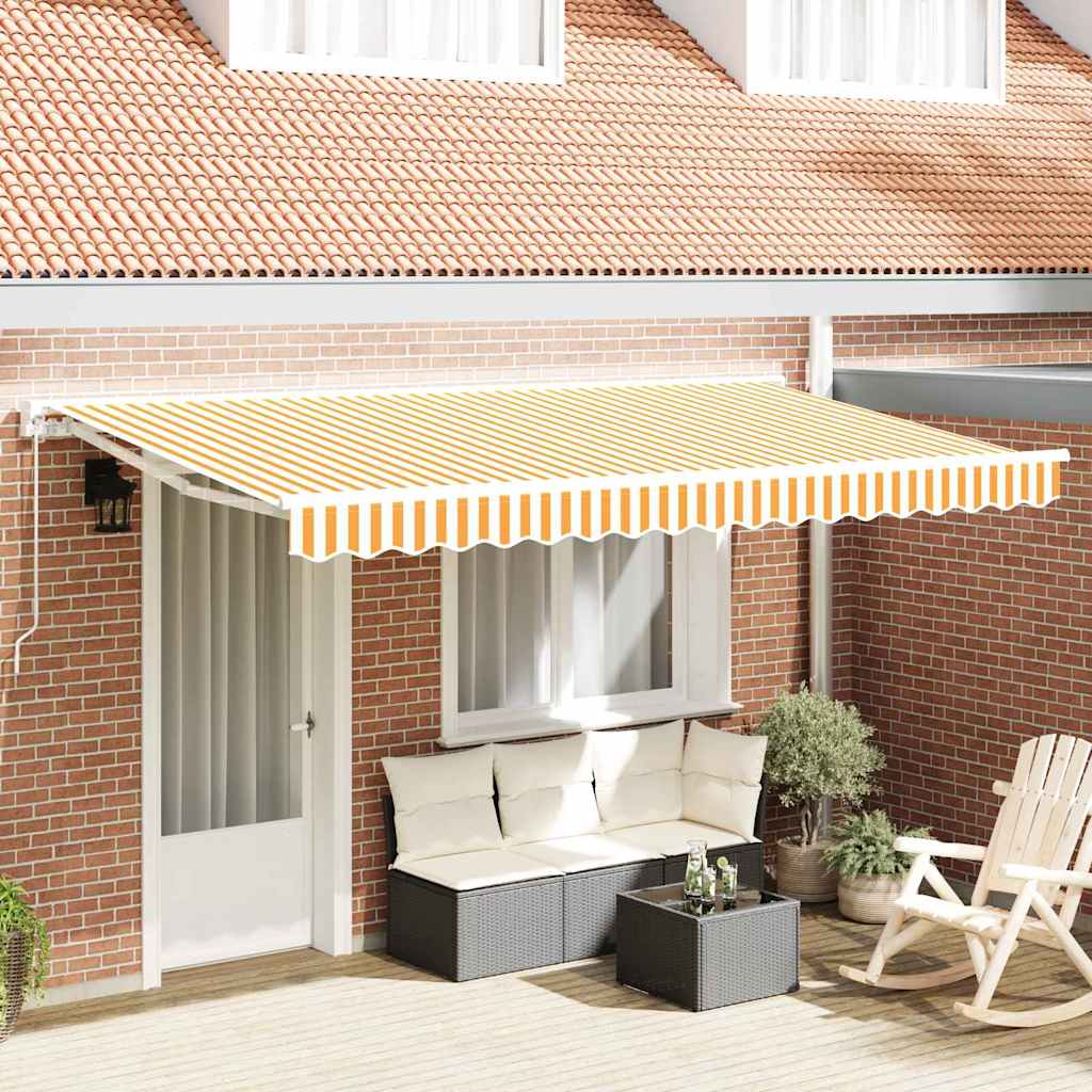 Vidaxl inklapbaar zonnescherm geel en wit 400 x 200 cm