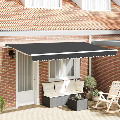 Vidaxl inklapbaar zonnescherm antraciet 400 x 200 cm stof