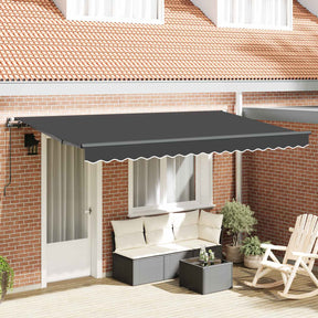 Vidaxl uitschuifbare luifel antraciet 400 x 200 cm stof