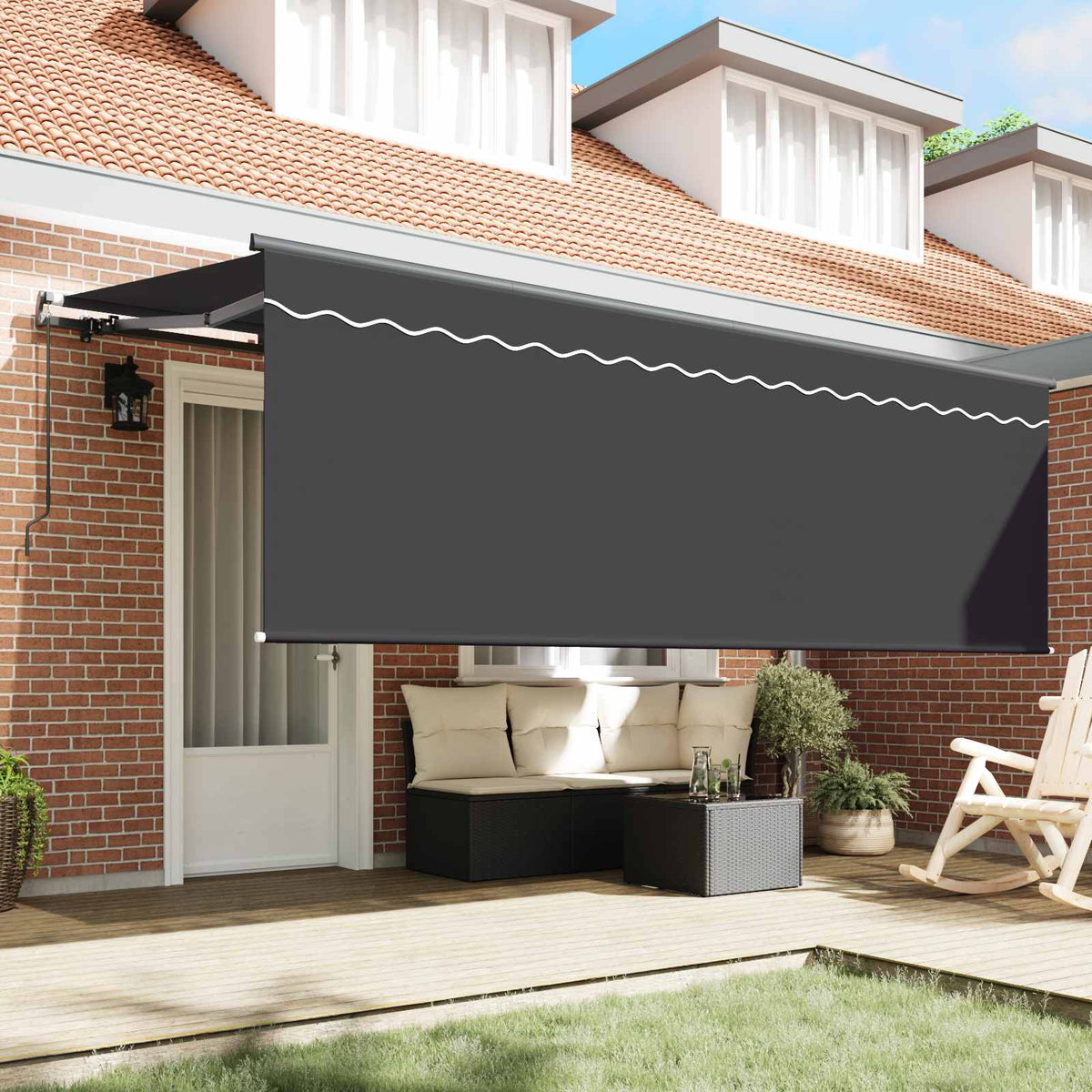 Vidaxl uitschuifbare luifel antraciet 400 x 200 cm