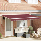 Vidaxl inklapbaar zonnescherm bordeauxrood 400 x 200 cm stof