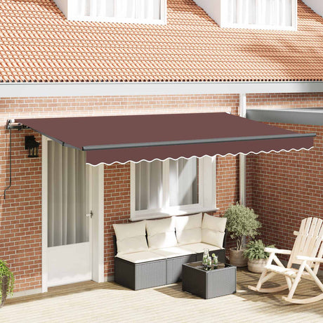 Vidaxl uitschuifbare luifel bruin 400 x 200 cm stof