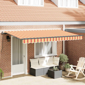 Vidaxl uitschuifbare luifel geel 400 x 200 cm stof