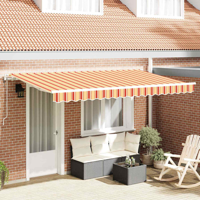 Vidaxl uitschuifbare luifel geel 400 x 200 cm stof