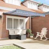 Vidaxl zijde frame blauw en wit 300 x 250 cm polyester met pu-coating