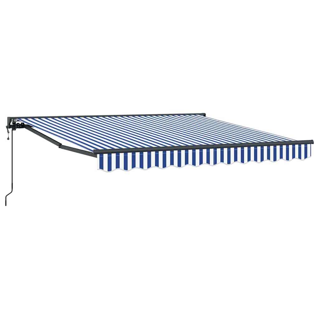 Vidaxl inklapbaar zonnescherm blauw en wit 300 x 250 cm