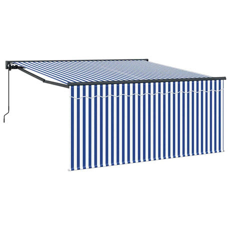 Vidaxl inklapbaar zonnescherm blauw en wit 300 x 250 cm
