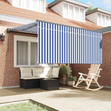 Vidaxl uitschuifbare luifel blauw en wit 300 x 250 cm