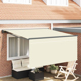 Vidaxl uitschuifbare luifel crème 300 x 250 cm polyester en aluminium