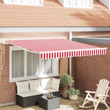 Vidaxl uitschuifbare luifel rood en wit 300 x 250 cm