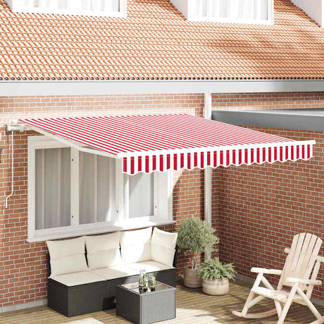 Vidaxl inklapbaar zonnescherm rood en wit 300 x 250 cm stof
