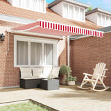 Vidaxl inklapbaar zonnescherm rood en wit 300 x 250 cm stof