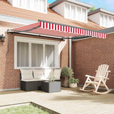 Vidaxl uitschuifbare luifel rood en wit 300 x 250 cm