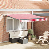 Vidaxl uitschuifbare luifel rood en wit 300 x 250 cm polyester