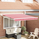 Vidaxl uitschuifbare luifel rood en wit 300 x 250 cm