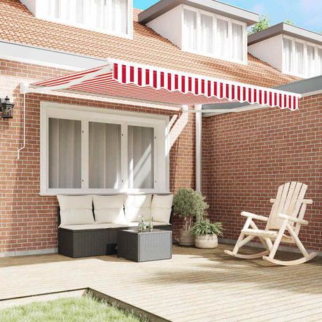 Vidaxl uitschuifbare luifel rood en wit 300 x 250 cm
