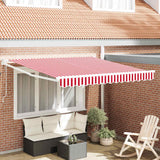 Vidaxl uitschuifbare luifel rood 300 x 250 cm polyester en metaal