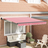Vidaxl uitschuifbare luifel rood en wit 300 x 250 cm