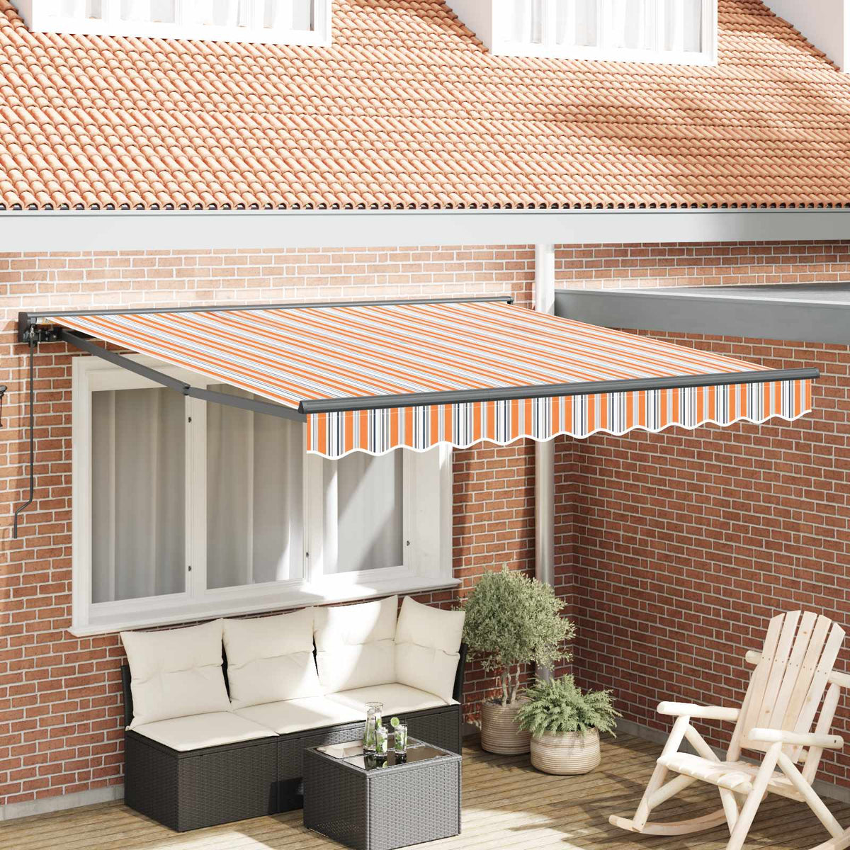 Vidaxl zijde frame blauw en oranje 300 x 250 cm
