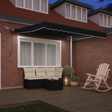 Vidaxl uitschuifbare luifel zwart 300 x 250 cm polyester