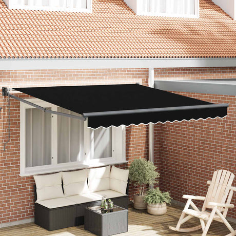 Vidaxl uitschuifbare luifel zwart 300 x 250 x 165 cm