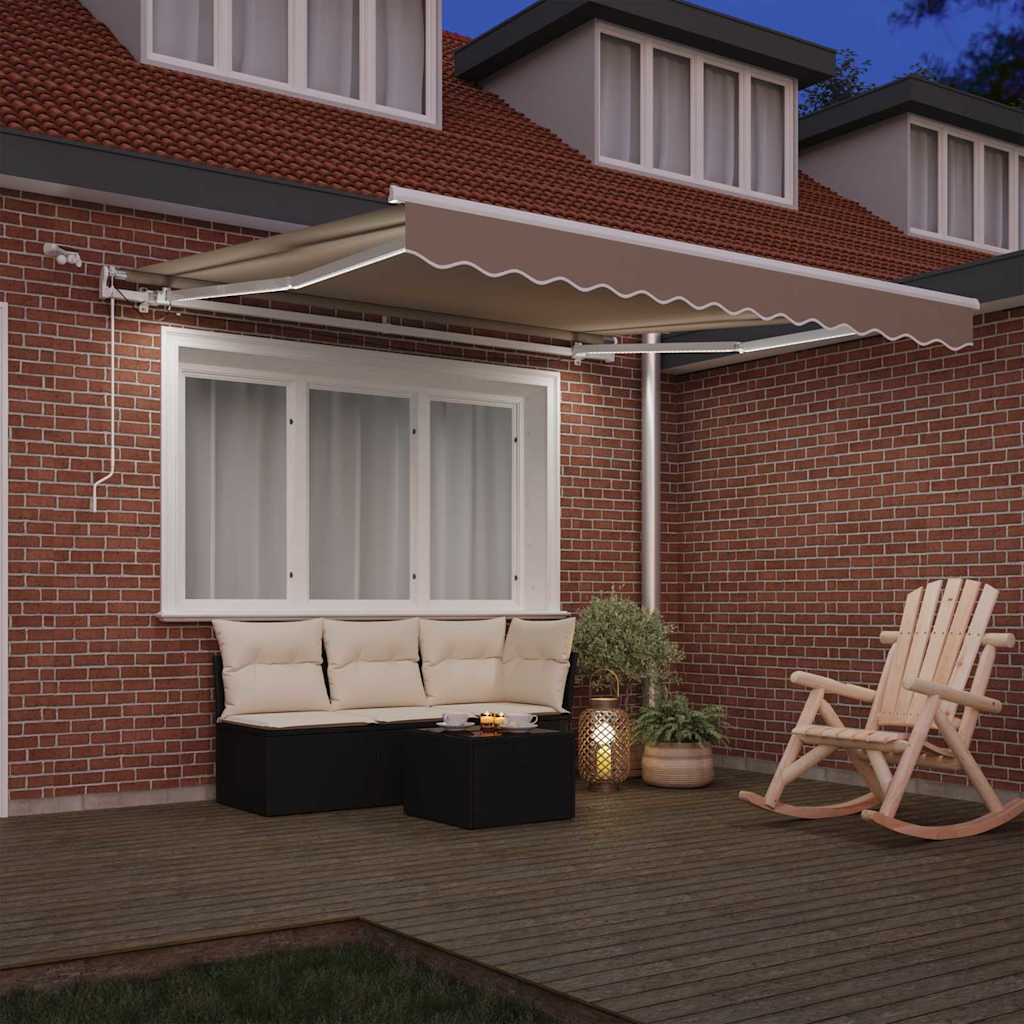 Vidaxl uitschuifbare luifel beige 300 x 250 cm polyester